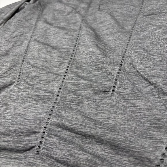Athleta Gray Long Sleeve Perforated Top Medium Lightweight Activewear Stretchy - Picture 4 of 10